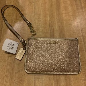 NWT Coach Gold Wristlet